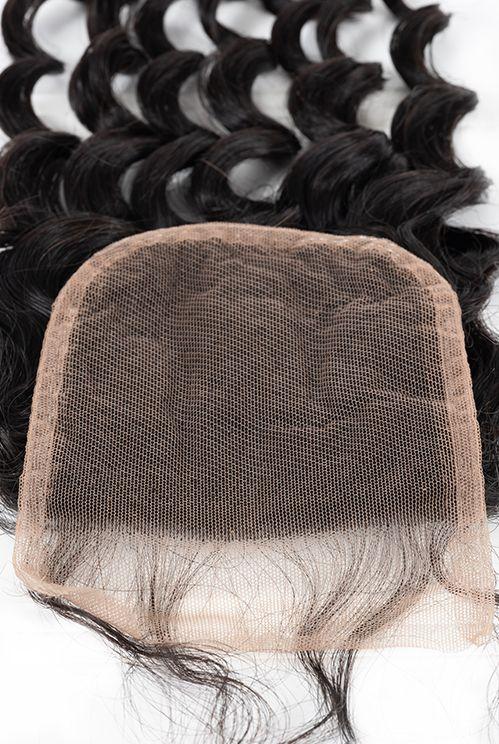 Raw Hair Lace Closure 4X4 Inch Deep Wave Natural Color | Lonohair