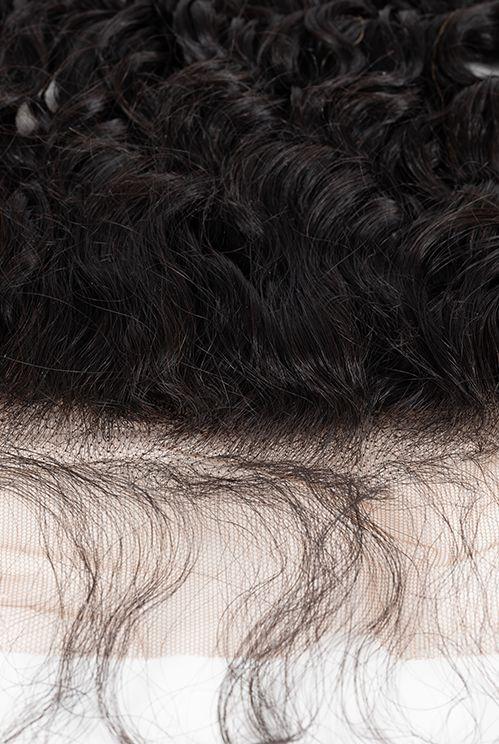Raw Hair Lace Frontal 13X4 Inch Deep Wave Preplucked Natural Color | Lonohair