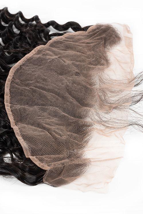 Raw Hair Lace Frontal 13X4 Inch Deep Wave Preplucked Natural Color | Lonohair