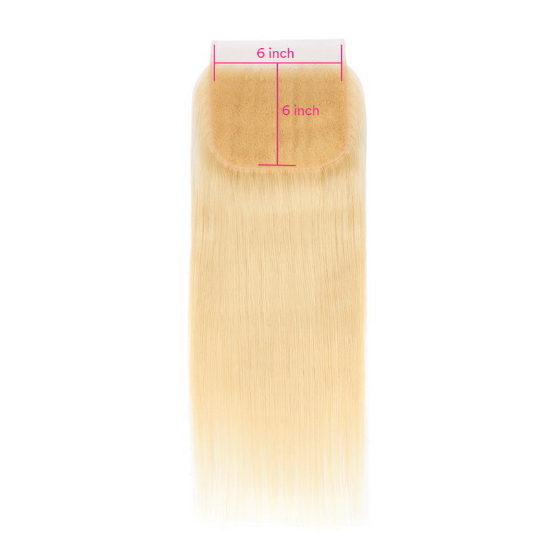 Virgin Hair 613 Blonde Straight HD Lace Closure 6x6 inch