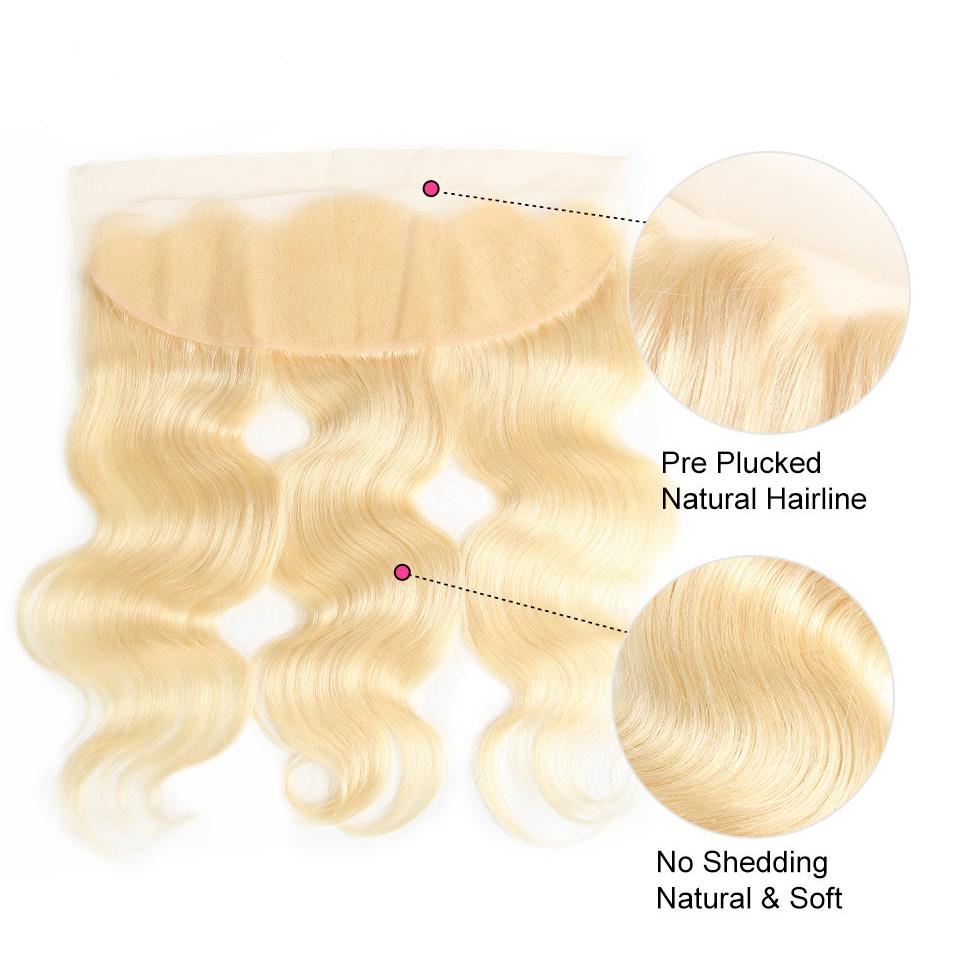 Raw Hair Blonde #613 13x4" Body Wave Frontal