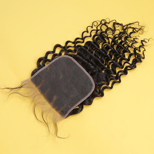 Lace Closure 6X6 Inch Deep Wave Preplucked Natural Color | Lonohair