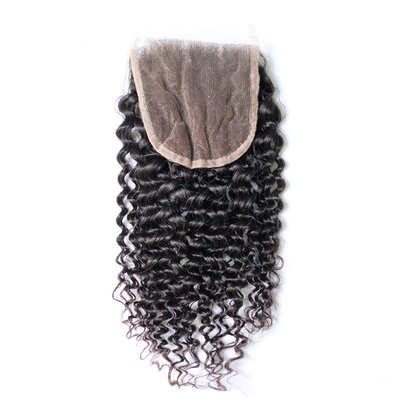 Raw Hair Lace Closure 4X4 Inch Deep Curly Natural Color | Lonohair