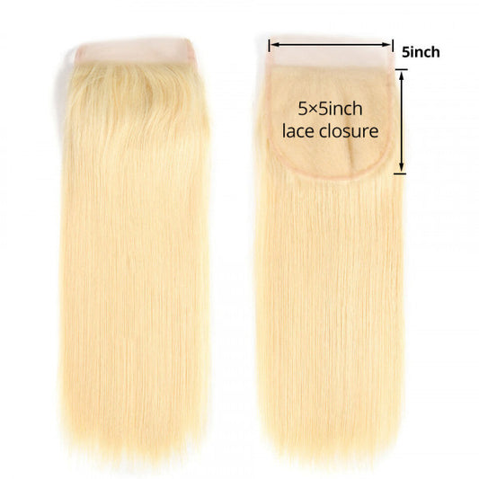 Virgin Hair 613 Blonde Straight HD Lace Closure 5x5 inch