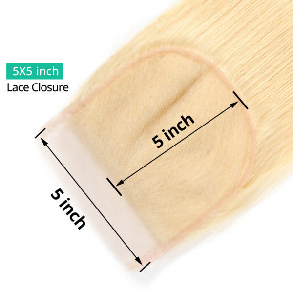 Virgin Hair 613 Blonde Straight HD Lace Closure 5x5 inch