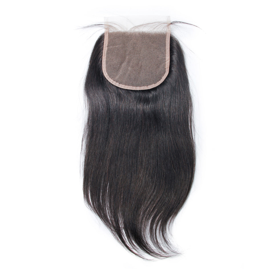 Raw Hair Lace Closure 5X5 Inch Silky Straight Preplucked Natural Color | Lonohair