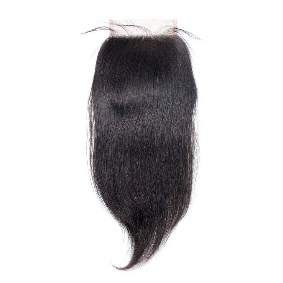 Raw Hair Lace Closure 5X5 Inch Silky Straight Preplucked Natural Color | Lonohair