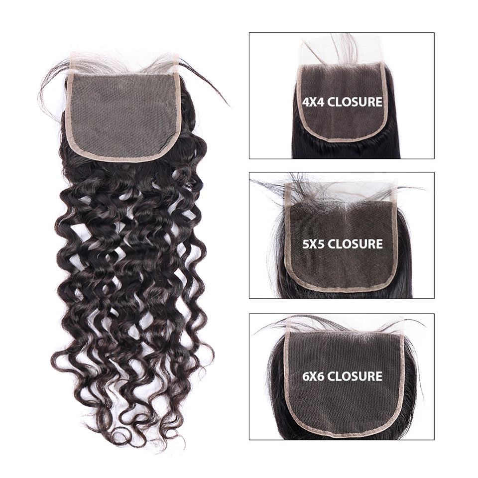 Lace Closure 6X6 Inch Loose Deep Wave Preplucked Baby Hair Closure