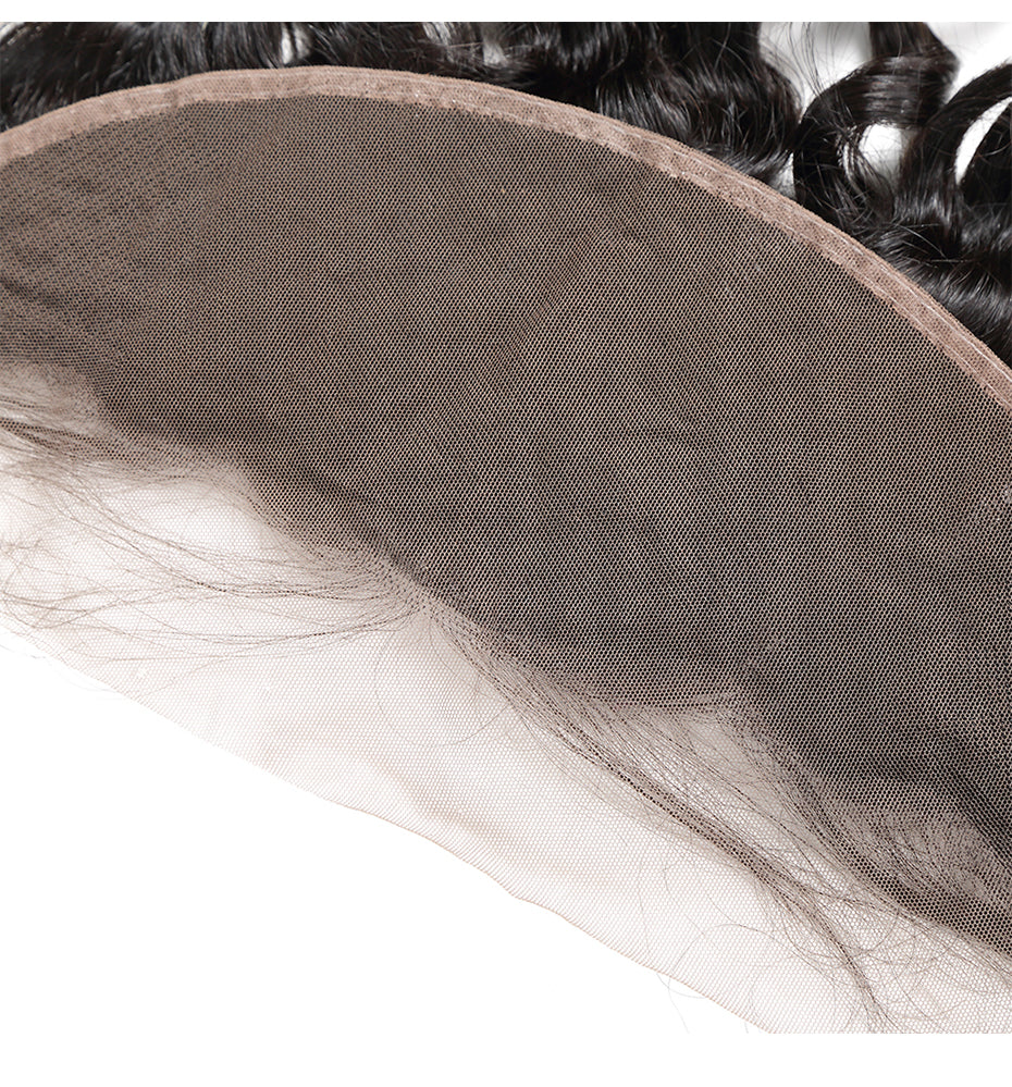 Raw Hair Lace Frontal 13X4 Inch Loose Deep Wave Preplucked Natural Color | Lonohair