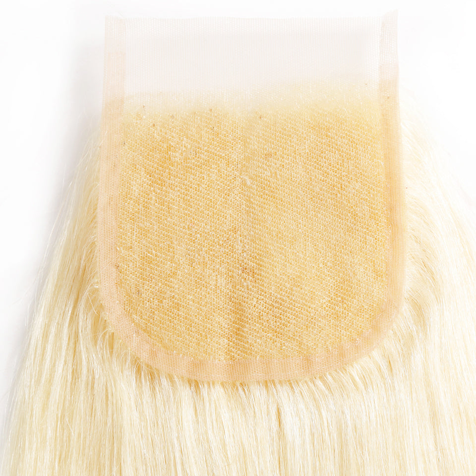 Raw Hair 613 Blonde Straight Lace Closure 4X4 Inch